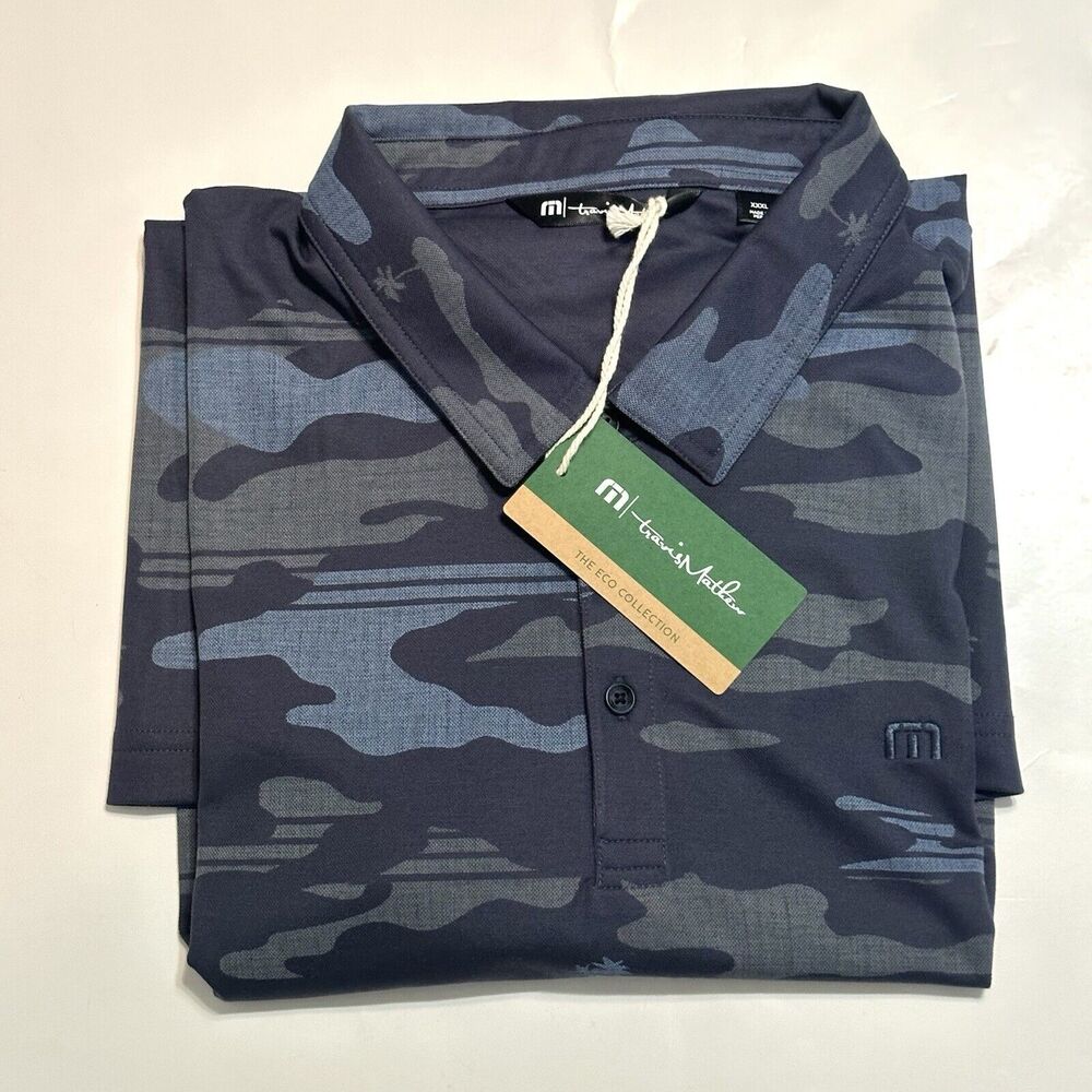 Travis Mathew Polo Shirt Eco Collection Beachside Stealth Golf Blue Men’s 3XL - Picture 10 of 11